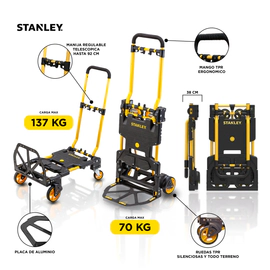 Carro Carretilla Plataforma Stanley  2 En 1 Plegable 137kg