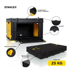 Cesta Stanley Plegable Con Tapa Apilable +25kg