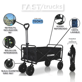 Carro Plegable Playa Camping Reforzado Fast Trucks 150kg