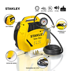 Compresor De Aire Sin Tanque 1.5 Hp + Kit Stanley