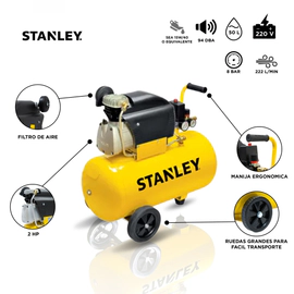 Compresor de Aire Stanley 50 Lts 2HP 8Bar 116Psi