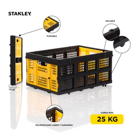Cesta Plegable Cajon Stanley Plástico Alto Impacto 25 Kg