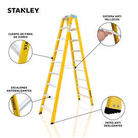 Escalera Dieléctrica Stanley Doble acceso 9 Escalones