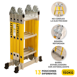 Escalera Articulada Dielectrica Stanley 4x3 C/ Plataforma