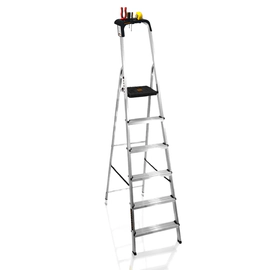 Escalera Black + Decker 6 Escalones C/ PortaHerramientas 150 Kg Reforzada Tijera