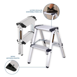 Escalera Black+decker 2 Escalones Taburete Aluminio 120kg
