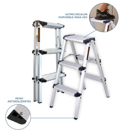 Escalera Black+decker 3 Escalones Taburete Aluminio 120k