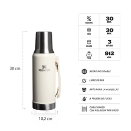 Termo Stanley 1.2 Litros Original Mate System Classic Cream Gloss