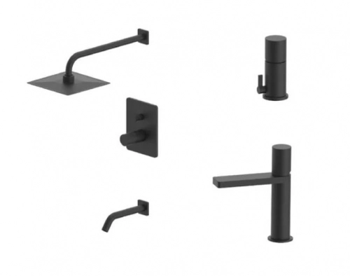 Combo Grifería Piazza Lounge Monocomando Negro