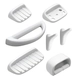 Accesorios de baño Ferrum compacto kit 7 piezas blanco ACO-JG-008-BL