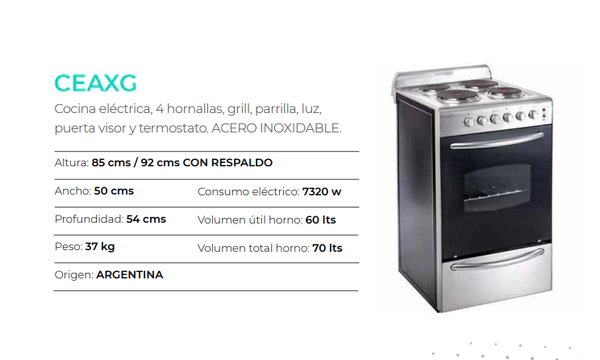 Cocina Gastronomica Domec electrica 4 horn 50cm CEAXG 51050