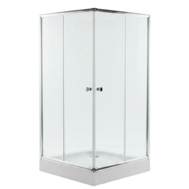 Box Angular 2 hojas corredizas y 2 fijas 90x90cm h195cm C/Receptáculo Acrilico ZGL-6008 90T