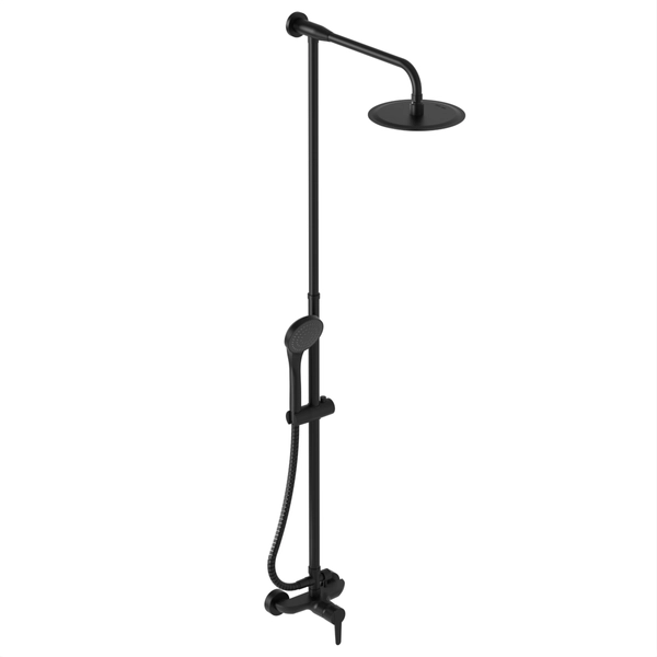 Griferia de ducha Hidromet Flat ext. c/transf/barral y duchador black 08405NE