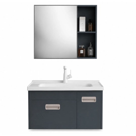 Vanitory Uhome bacha y espejo gris oscuro HC-016-80