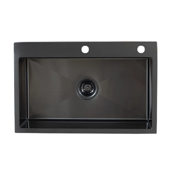 Bacha de cocina Mi pileta 65x35x22cm c/doficador etna black 718E