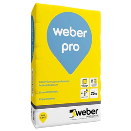 Weber adhesivo Pro porcelanatos gris 25 kgs 92-0102