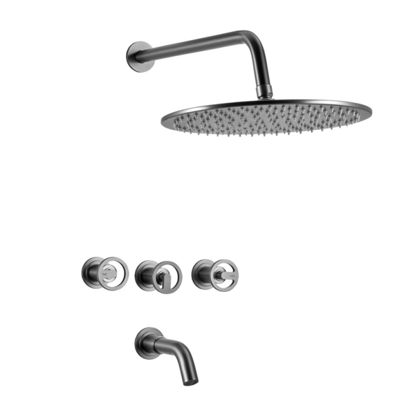 Griferia ducha c/transf Peirano Pulse Grafito 80-175GR