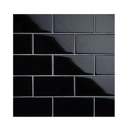 Azulejo Arren 7,5x15 cm Negro brillante