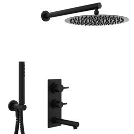 Griferia de ducha Hidromet 3V c/duchador One black 3005NEGR