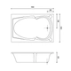 Bañera casco Versailles 165x75x41 sofia 67 blanco