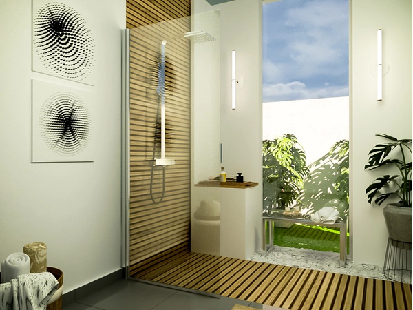 Mampara paño rebatible Shawer Inc platil 80x185