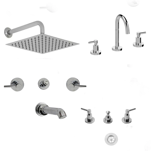 Combo grifería baño completa Hidromet Triumph Lever