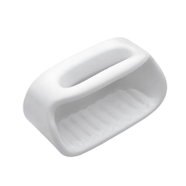 Jabonera Ferrum fix con agarre blanco AFX-JB-033-BL