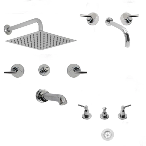 Griferia baño Hidromet Triumph Lever Lavat+ bañera d/Cua+Bid