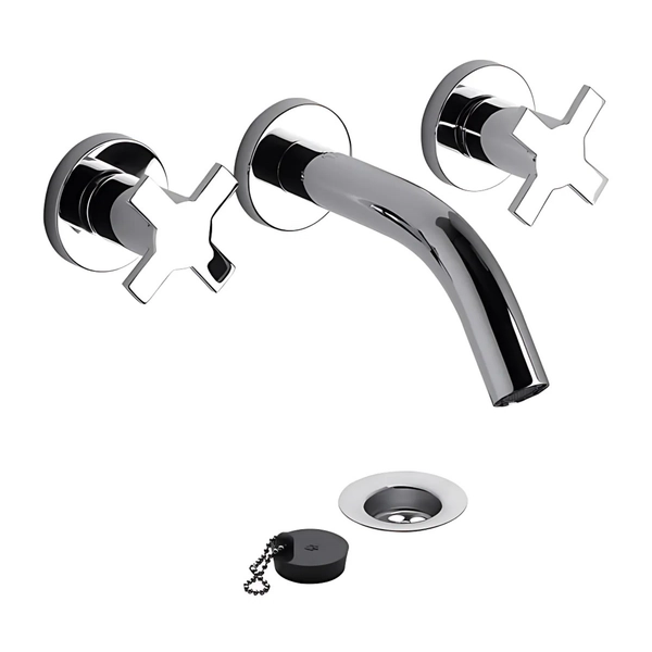 Grifería de lavatorio FV alerce de pared cromo 0203/D7-CR