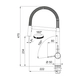 Griferia monocomando Franke Grifo active semi pro 2 jet cromo 0653-407