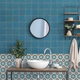 Mosaico Vetro 15x15 calcareo Rubik Teal CERRUBTEAL150150
