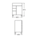 Mueble vanitory Ferrum 60x46 cadria con pie CDR-MB-010-BL