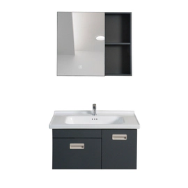 Vanitory Uhome bacha y espejo gris oscuro 60cm  HC-016-60