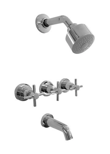 Griferia de Ducha Peirano Crown c/transferencia Cromo 80-151