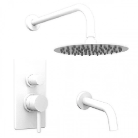 Griferia ducha Hidromet Vector c/transf white 42103BL