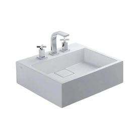 Bacha de lavatorio Ferrum temple qubiq 3 ag blanca QUB-BH-156-BL