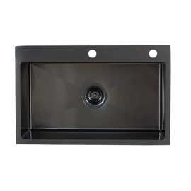 Bacha de cocina Mi pileta 65x35x22cm c/doficador etna black 718E