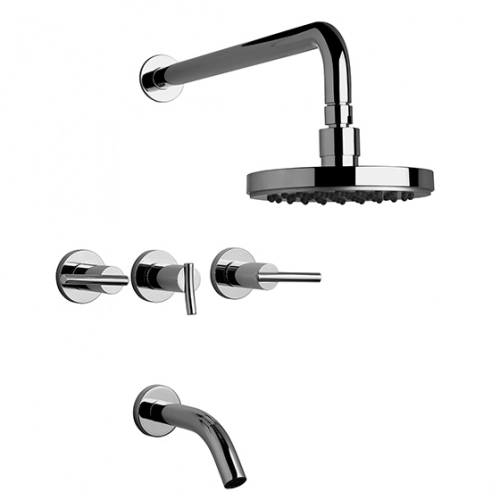 Griferia baño completa Fv Libby Lavatorio Ducha Bidet Foschia