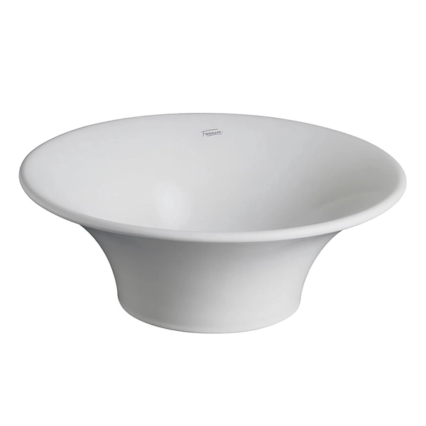 Bacha de baño Ferrum milos chica sin tapón blanca de apoyo MLS-BH-110-BL