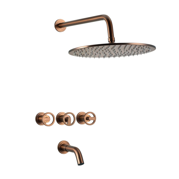 Griferia ducha c/transf Peirano Pulse Dark gold 80-175DG