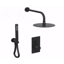 Griferia de ducha Hidromet Texture 2V c/lluvia y duchador black 9812NEGR