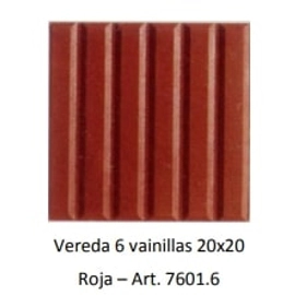 Piso de cemento Lanik 20x20 C/6 vainillas Rojas 7601.6