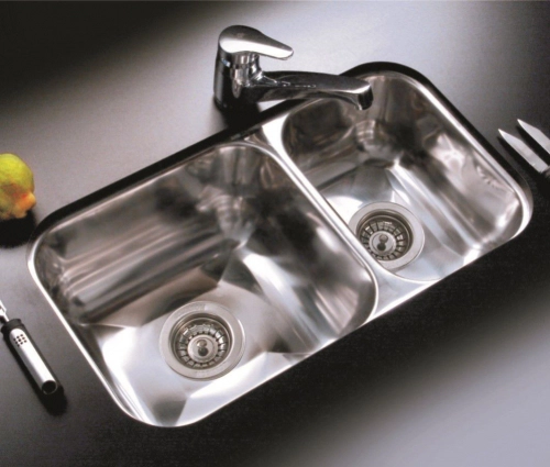 Bacha de cocina doble Johnson C/antirreb R37/18CR