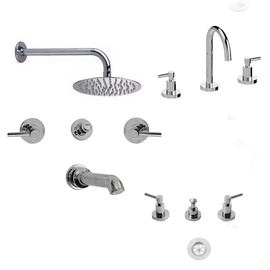 Kit griferia Hidromet Triumph lav-bid-ducha-tr red Lever cromo
