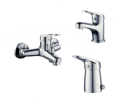 Combo Griferia baño Ultragrif Logan Lavatorio Ducha Bidet