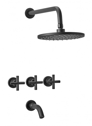 Griferia de ducha Peirano Black Velvet c/transf ng mte 80-19