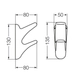 Percha doble Ferrum compacto blanco ACO-PE-011-BL