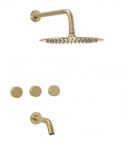 Griferia de ducha Peirano Fabric c/transf Gold 80-100G