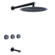 Combo Griferías Hidromet Luxury Black Negro Ducha Embutir