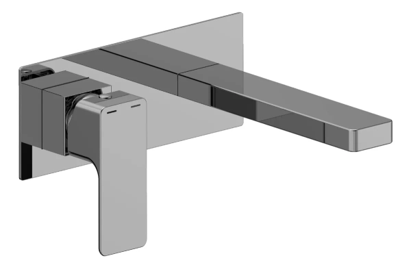 Griferia de lavatorio Piazza Arq de pared Monoc cromo 10403